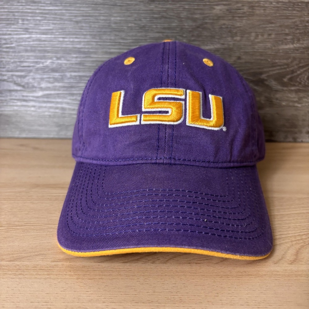LSU Tigers Hat Cap Strap Back Mens Purple Gold NCAA College Football Dad Hat